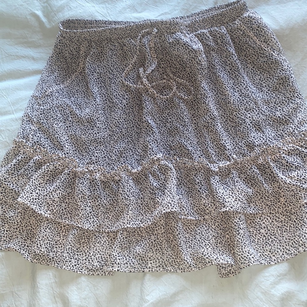 Ruffle mini skirt leopard print